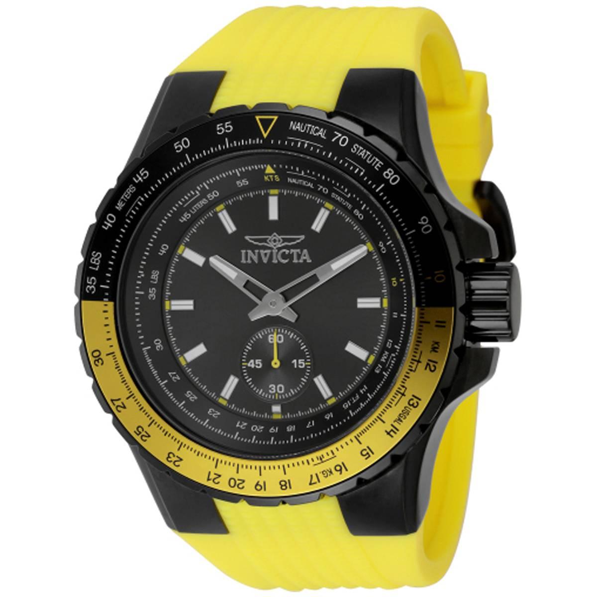 Mens Invicta Aviator Gunmetal Dial Quartz Watch - 49301