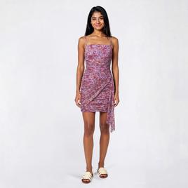 Juniors Jump Mesh Side Ruched Slip Dress