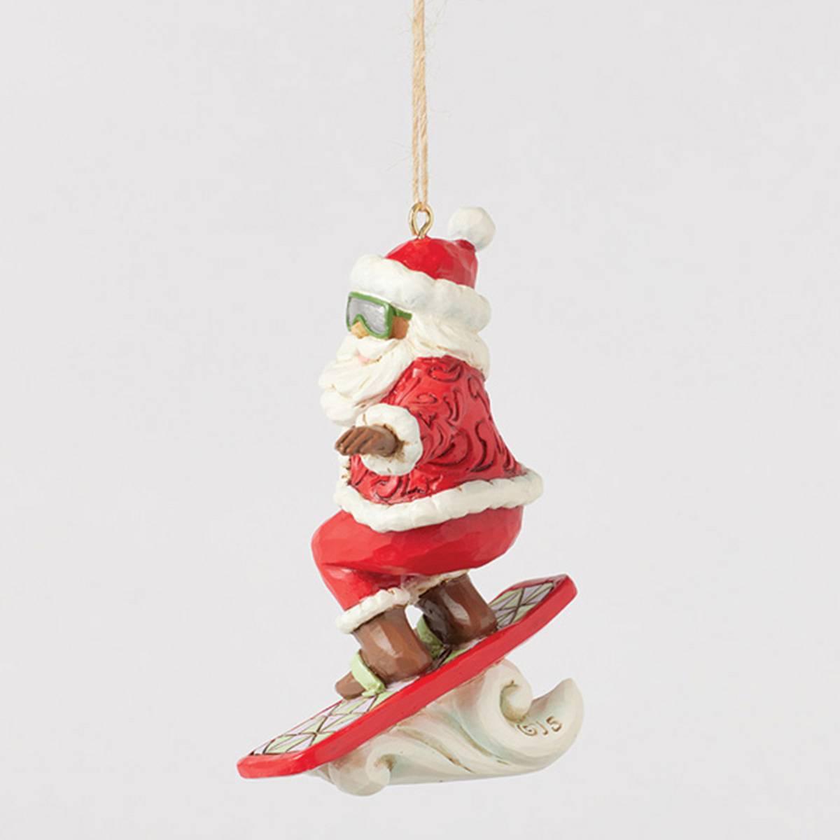 Jim Shore Snowboarding Santa Hanging Christmas Ornament