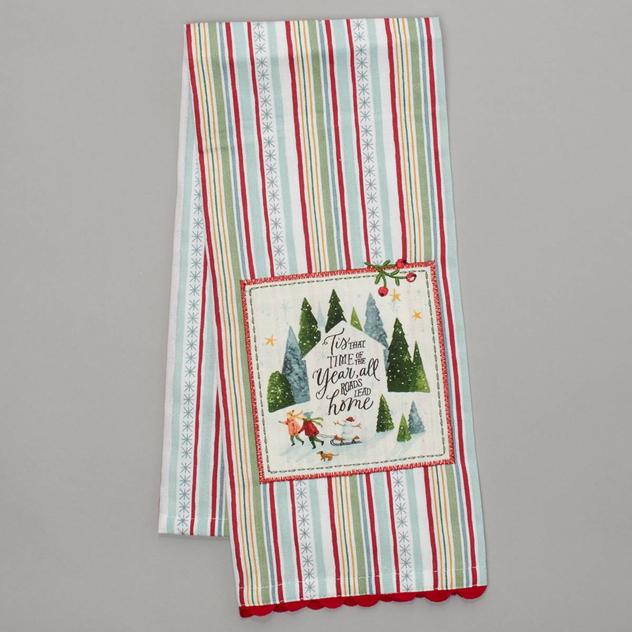 Kay Dee Magical Winterland All Roads Lead Home Kitchen Towel