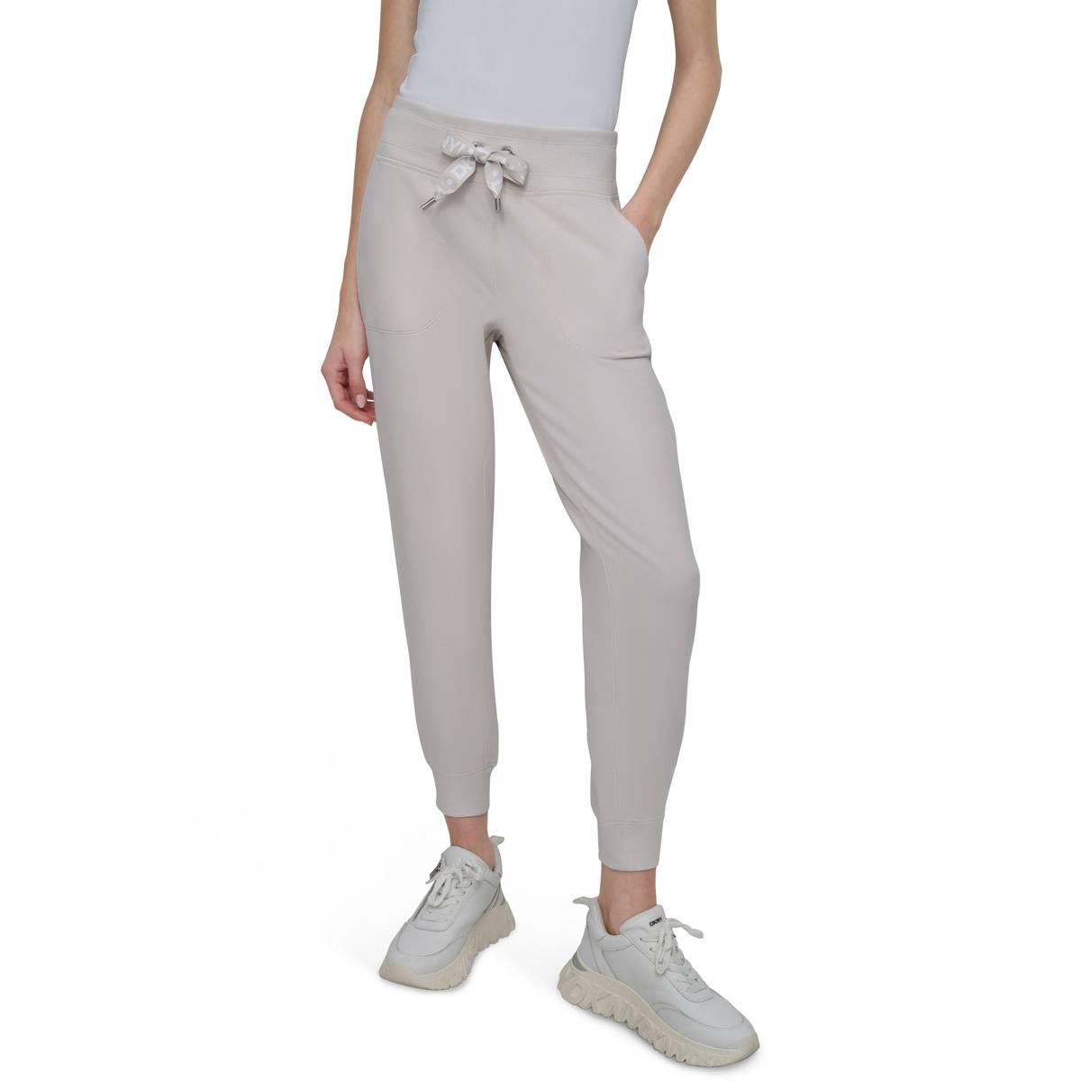 Womens DKNY Sport Two Tone Logo Mid Rise Cuffed Jogger