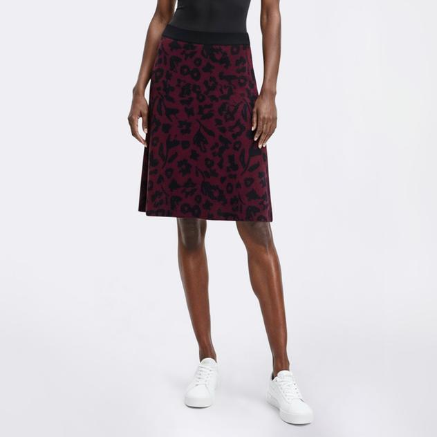 Womens Ninety Clothing Jacquard Floral Cheetah Skirt