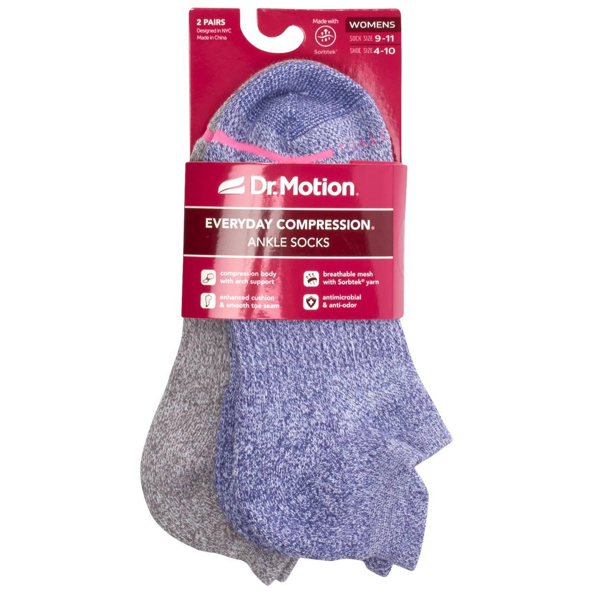 Womens Dr. Motion 2pk. Marled Low Cut Compression Socks