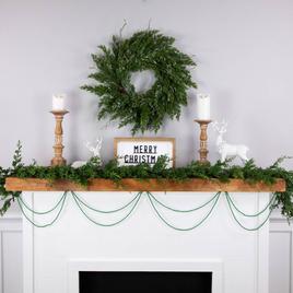Northlight Seasonal Shiny Metallic Green Beaded Christmas Garland