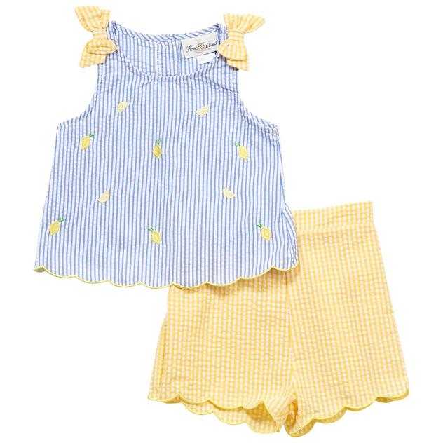Girls (4-6x) Rare Editions Lemon Seersucker Top & Shorts Set