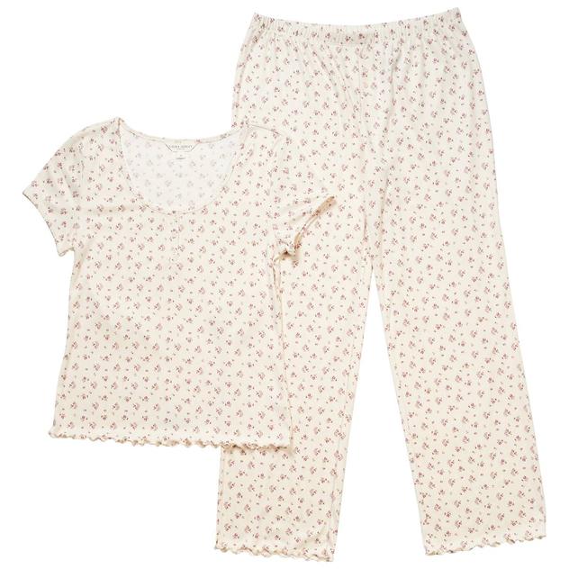 Womens Laura Ashley® Pointelle Ditsy Pajama Set