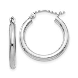 Gold Classics(tm) 14kt. White Gold 20mm Tube Hoop Earrings