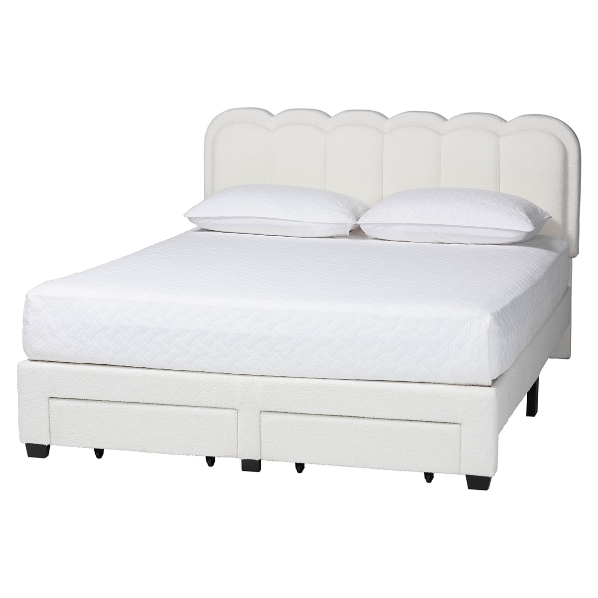 Baxton Studio Caradonna Cream Teddy-Bear Platform Bed