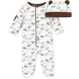 Baby Boy (NB-9M) Little Me Cute Puppy Footie Pajamas w/Hat