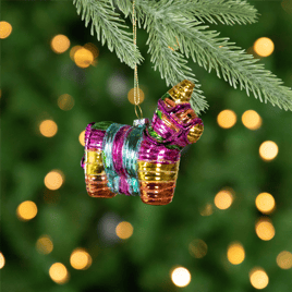 Northlight Pinata Donkey Bohemian Style Glass Christmas Ornament