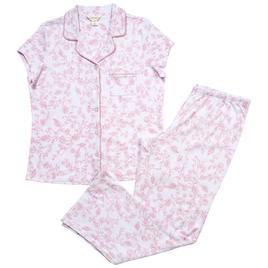 Womens Laura Ashley(R) Short Sleeve Meadow Toile Pajama Set
