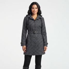 Womens Capelli New York Houndstooth Trench Raincoat