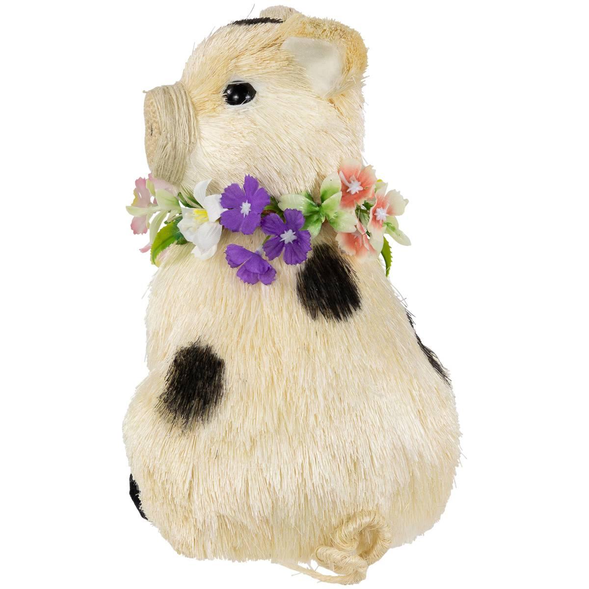 Northlight Seasonal Spotted Sitting Piglet Rustic Spring Figurine