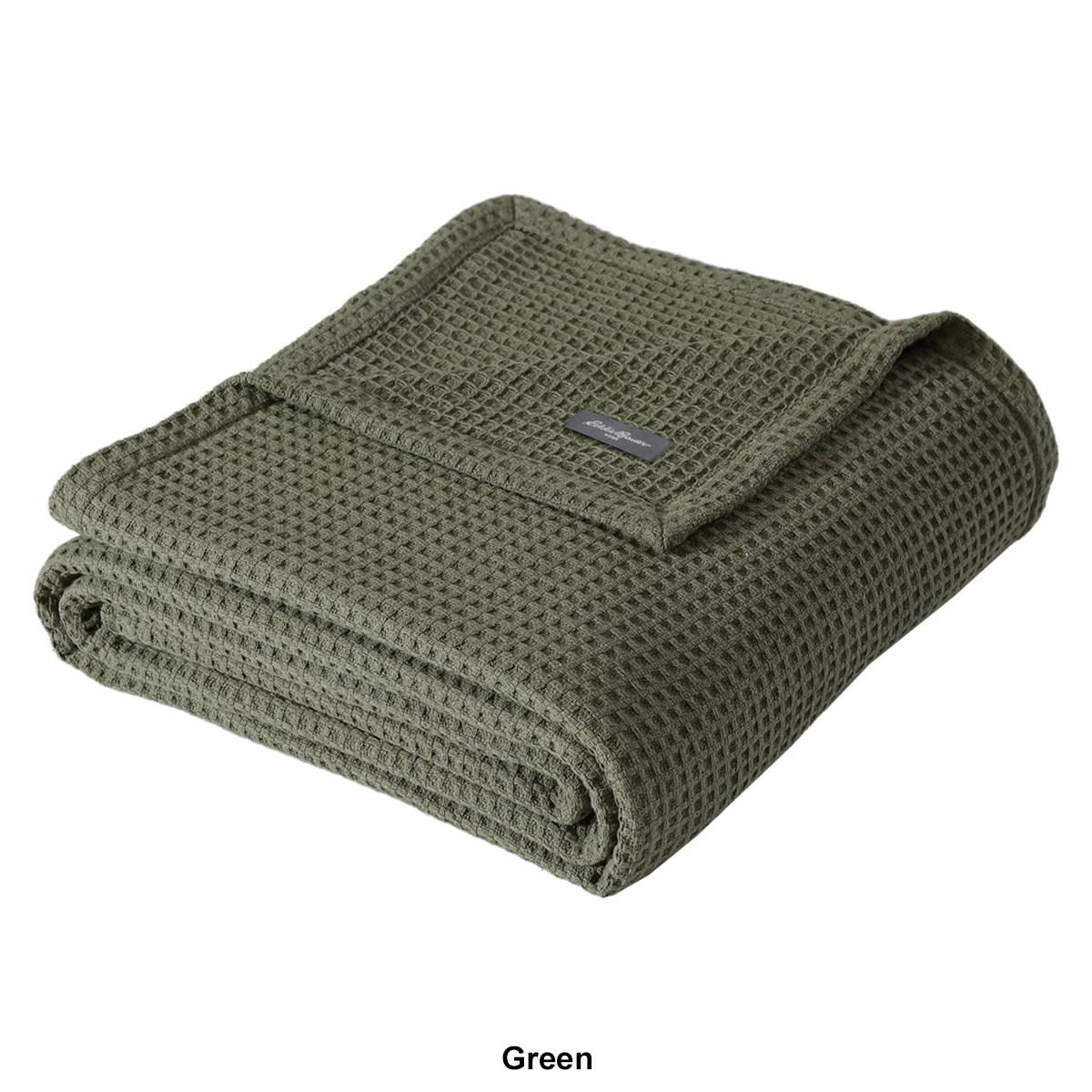 Eddie Bauer Solid Waffle Cotton Blanket