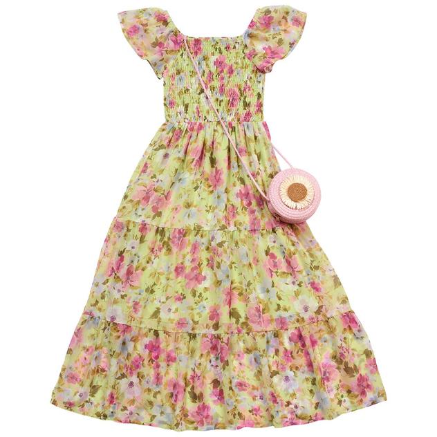 Girls (7-16) Speechless® Ditsy Floral Smocked Maxi Dress w/ Bag