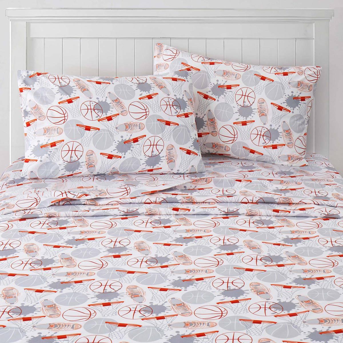 Sweet Home Collection Kids Fun & Colorful Basketball Sheet Set