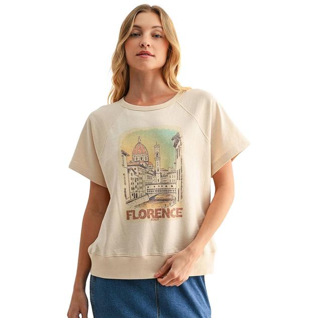 Womens CITY BLUES Short Sleeve Florence Graphic Sweatshirt