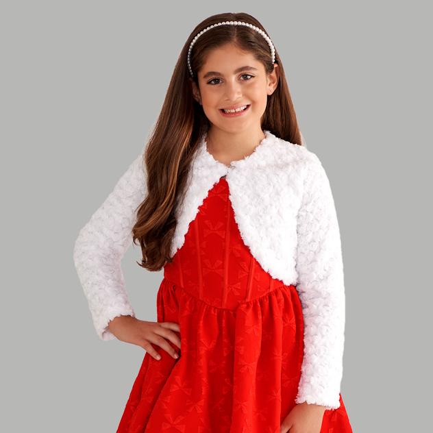Girls (7-16) Bonnie Jean Long Sleeve Faux Fur Jacket