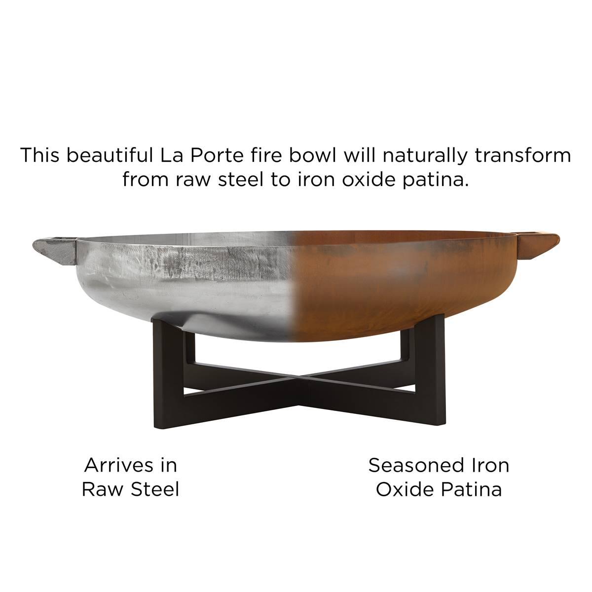 Real Flame La Porte 31" Round Steel Wood Burning Fire Pit
