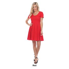 Womens White Mark Meghan Solid Fit & Flare Dress