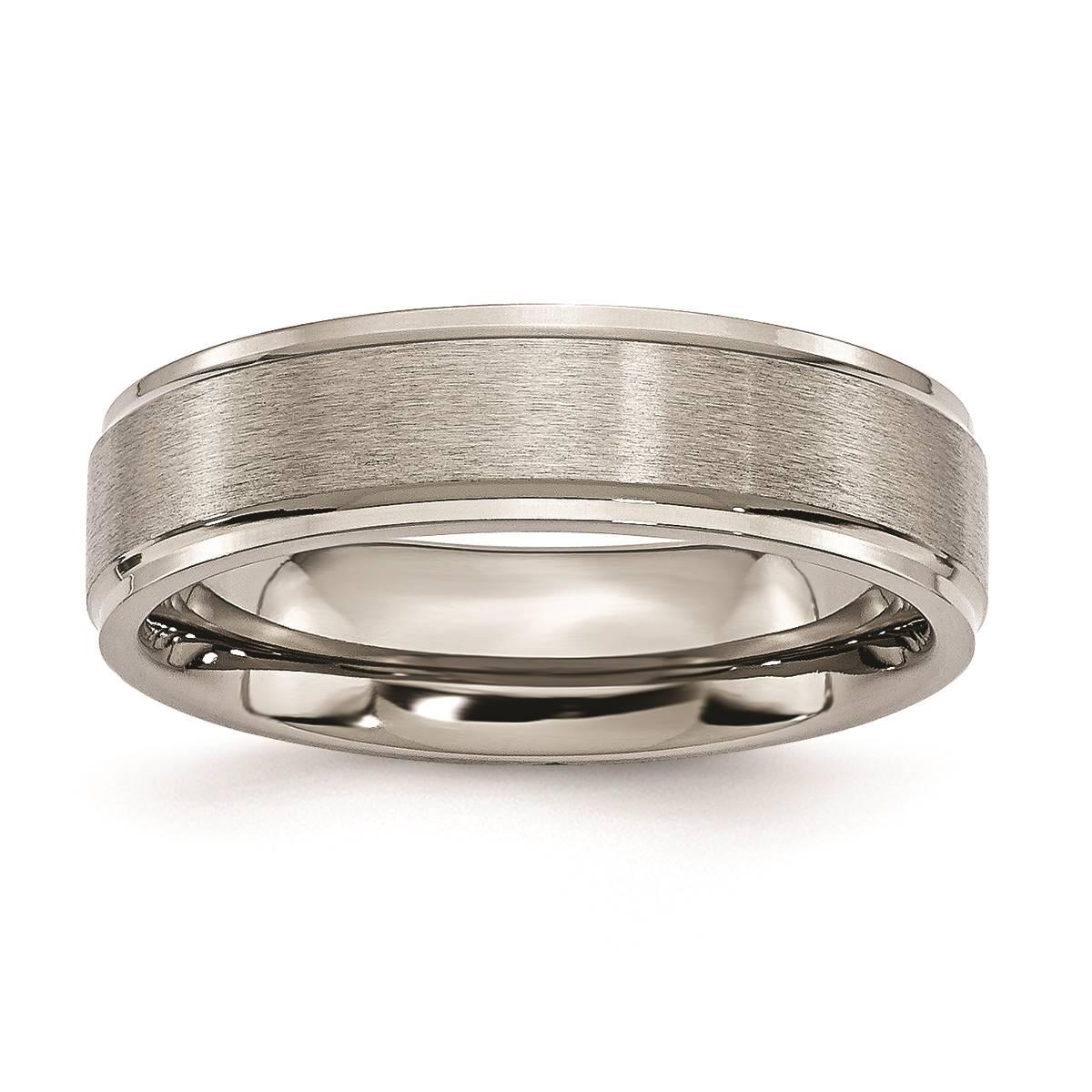 Mens Endless Affection(tm) Engravable 6mm Ridged Edge Wedding Band