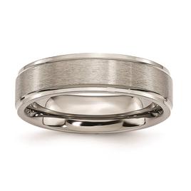 Mens Endless Affection(tm) Engravable 6mm Ridged Edge Wedding Band
