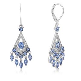 Gemminded Oval Marquise & Round Aquamarine Earrings