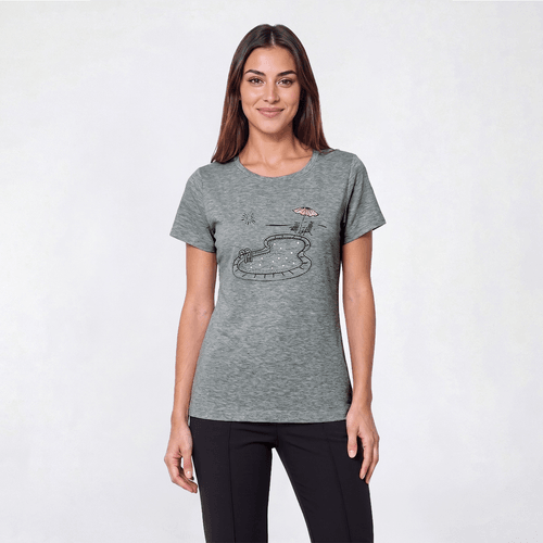 Womens New York Laundry Rhinestone Pool Round Neck Tee
