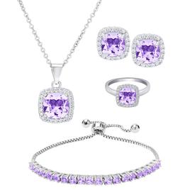 Gianni Argento 4pc. Silver Plated & Amethyst Cushion-Cut Set