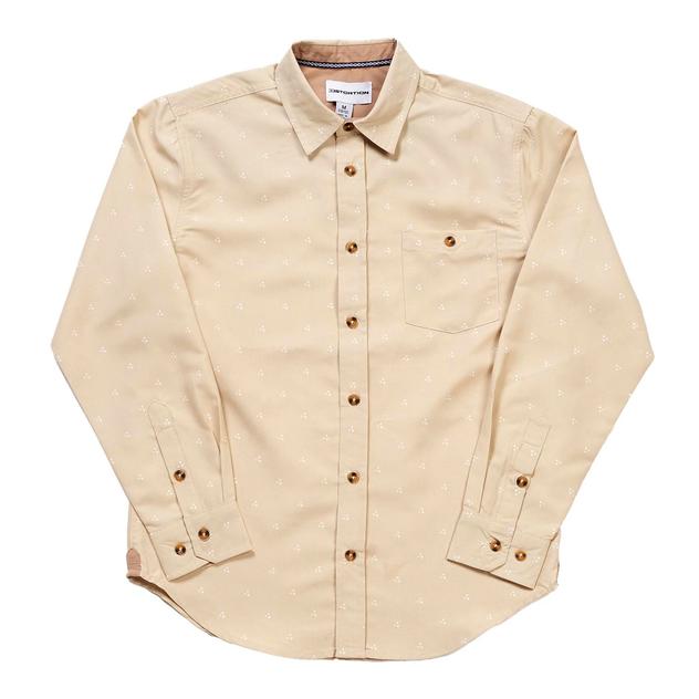 Boys (8-16) Distortion Long Sleeve Button Down Shirt - Asparagus