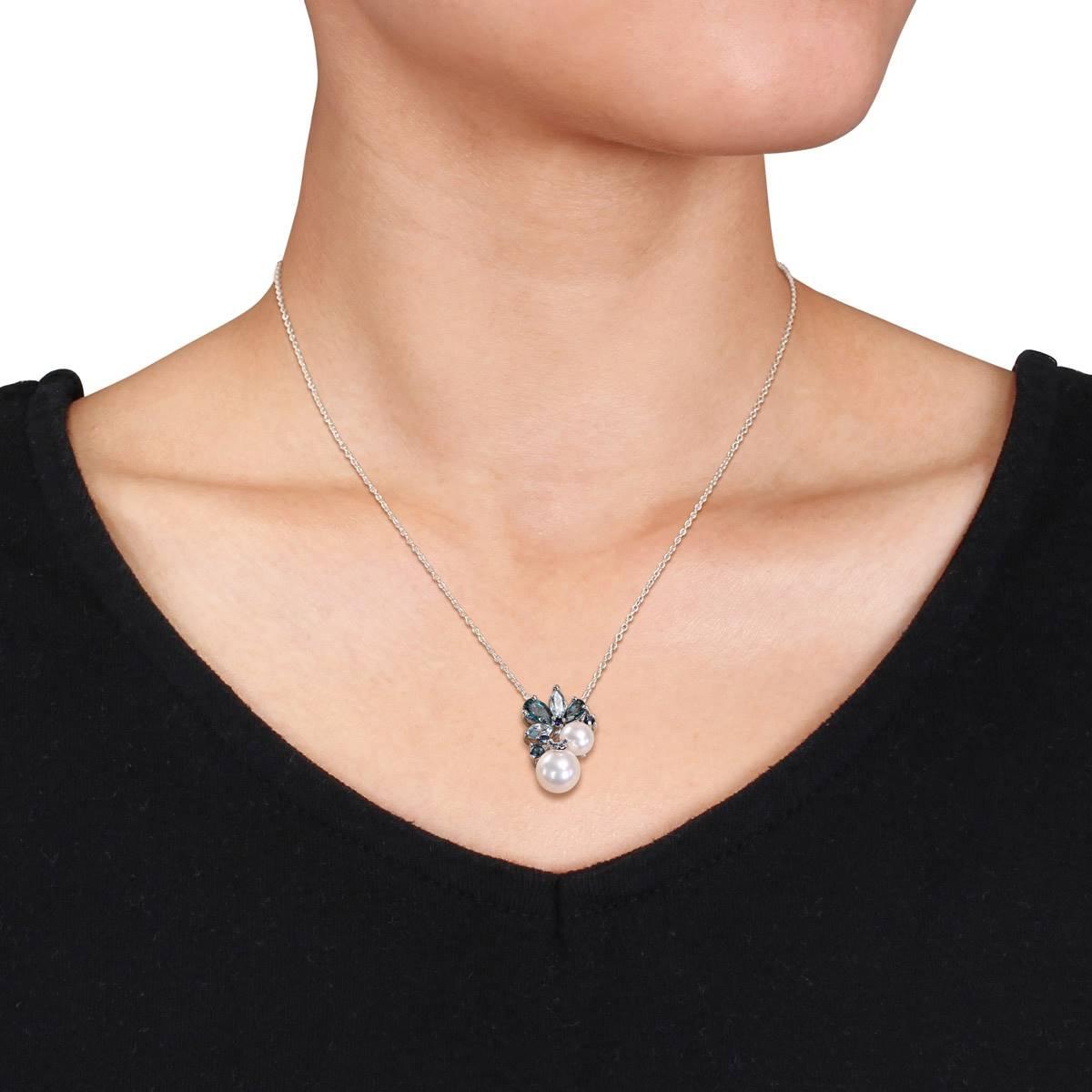 Gemstone Classics™ Sky Sapphire &amp; Pearl Pendant