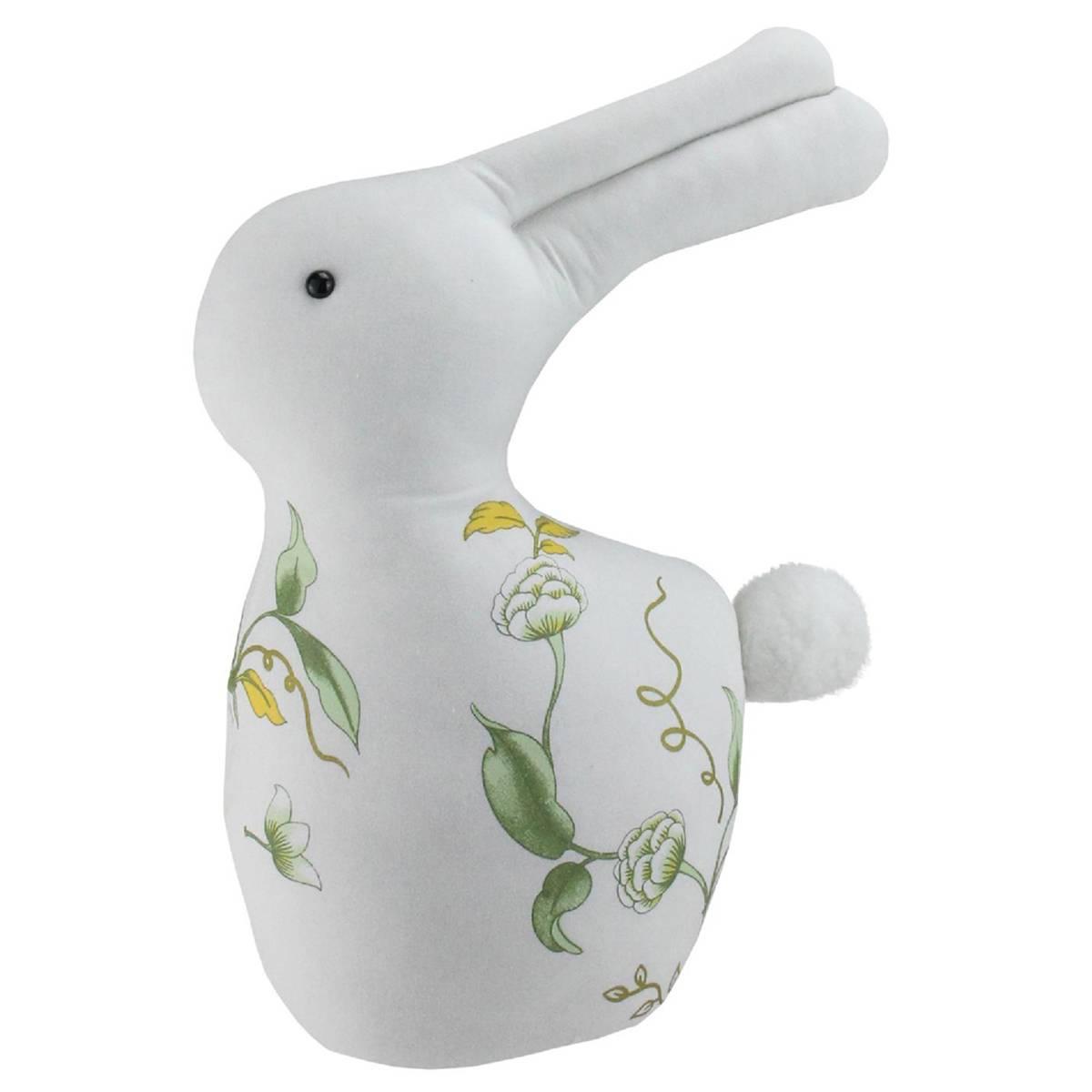 Northlight Seasonal Plush Floral Easter Rabbit Figurine