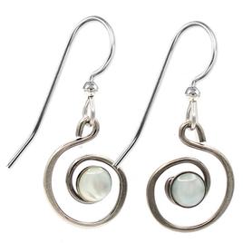 Silver Forest Silver-Tone Mother of Pearl Coil Earrings