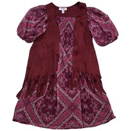 Girls (7-16) Speechless® Short Sleeve Smocked Dress w/ Vest