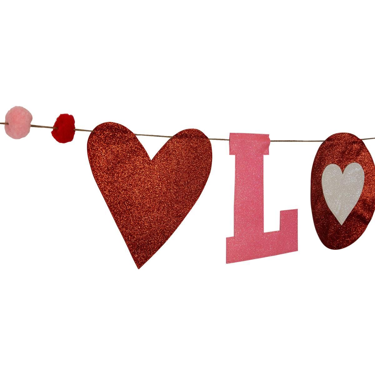 Northlight Seasonal Glittered Valentine''s Day Love Wall Banner