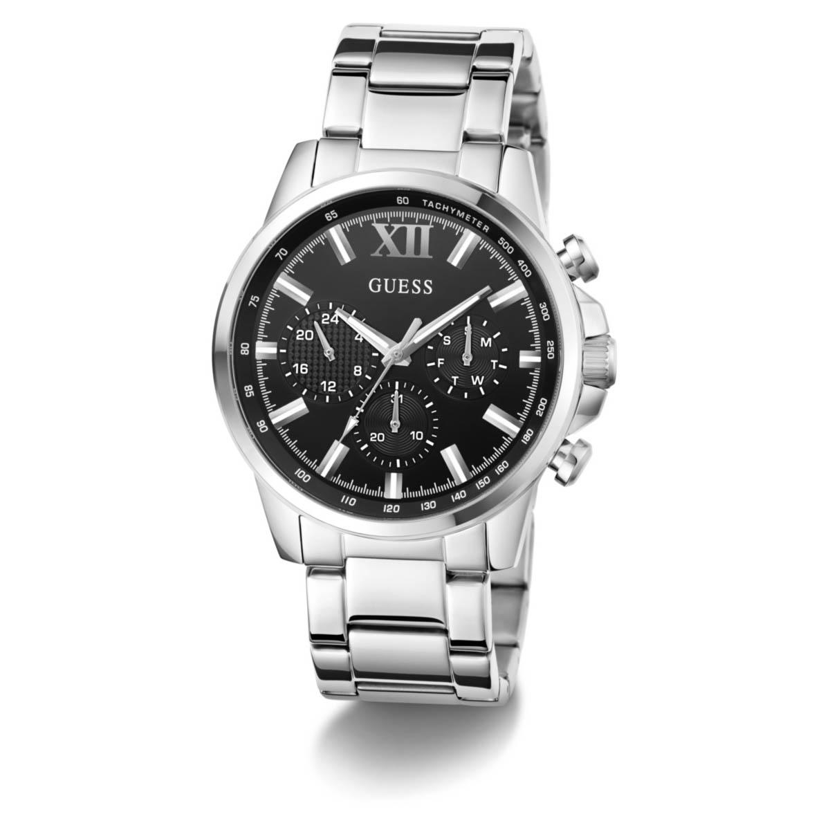 Mens Guess Silver-Tone Chrono Look Dial Watch - GW0900G1