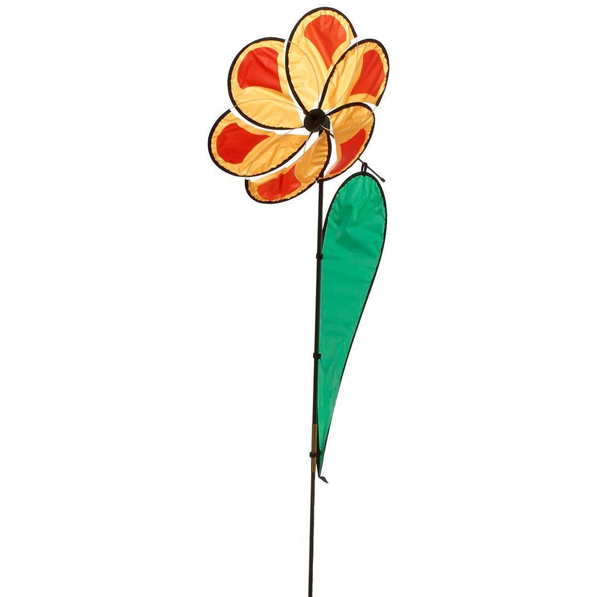 44in. Yellow Daisy Flower Wind Spinner