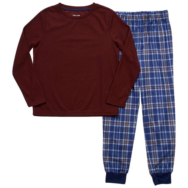 Boys (6-14) Sleep On It® Thermal Pajama Set - Burgundy