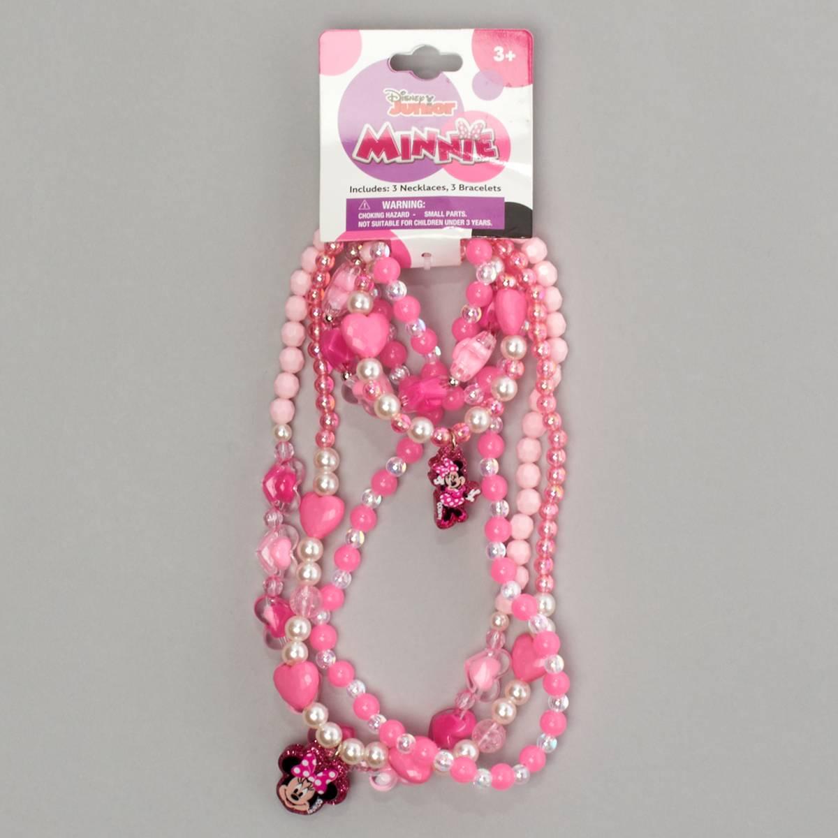 Girls Disney 6pc. Minnie Beaded Necklace and Bracelet Set