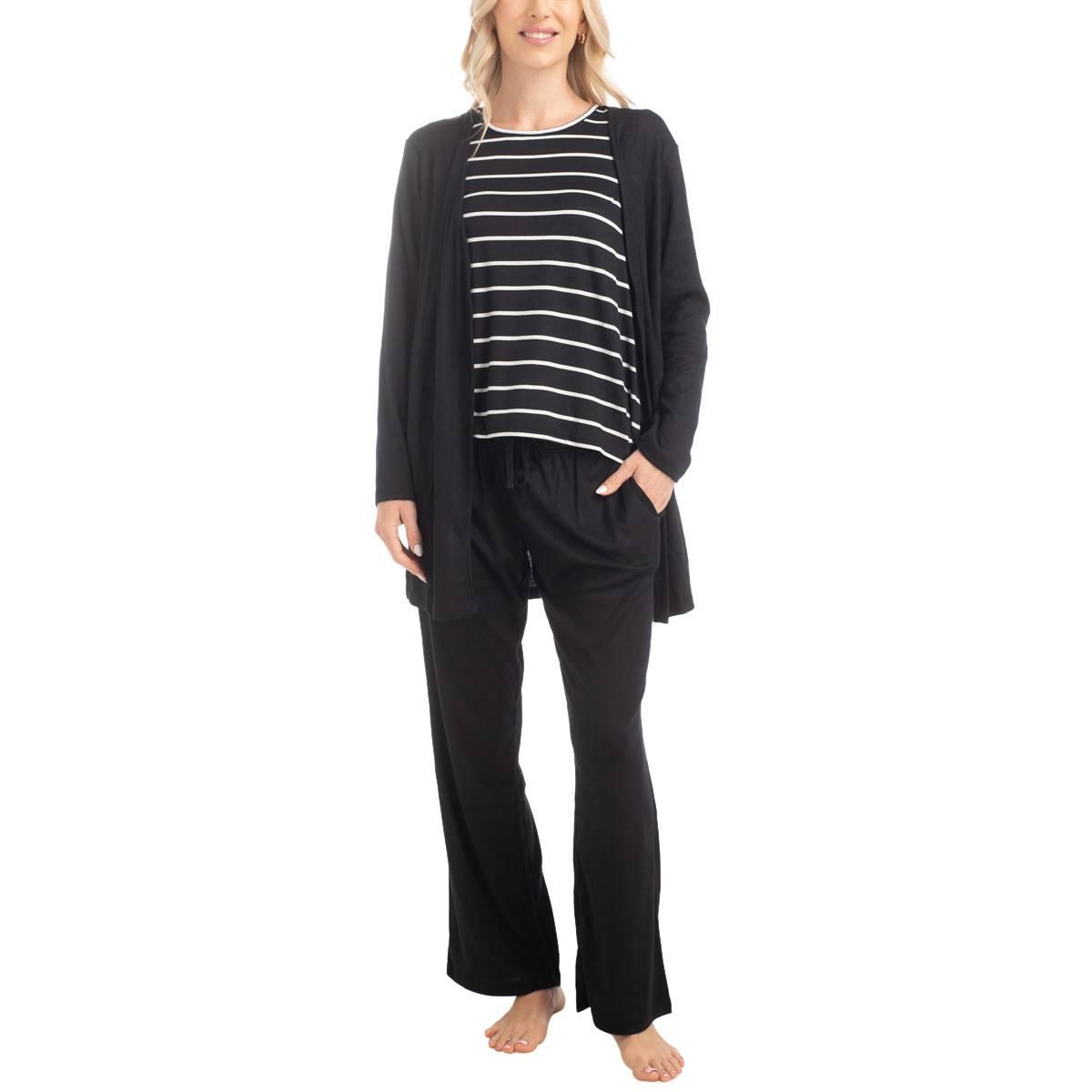 Plus Size MUK LUKS(R) 3pc. Anything Pajama Short Set - Stripe