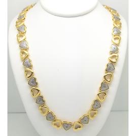 Gianni Argento Gold Plated 1/10ct. Heart Pendant Link Necklace