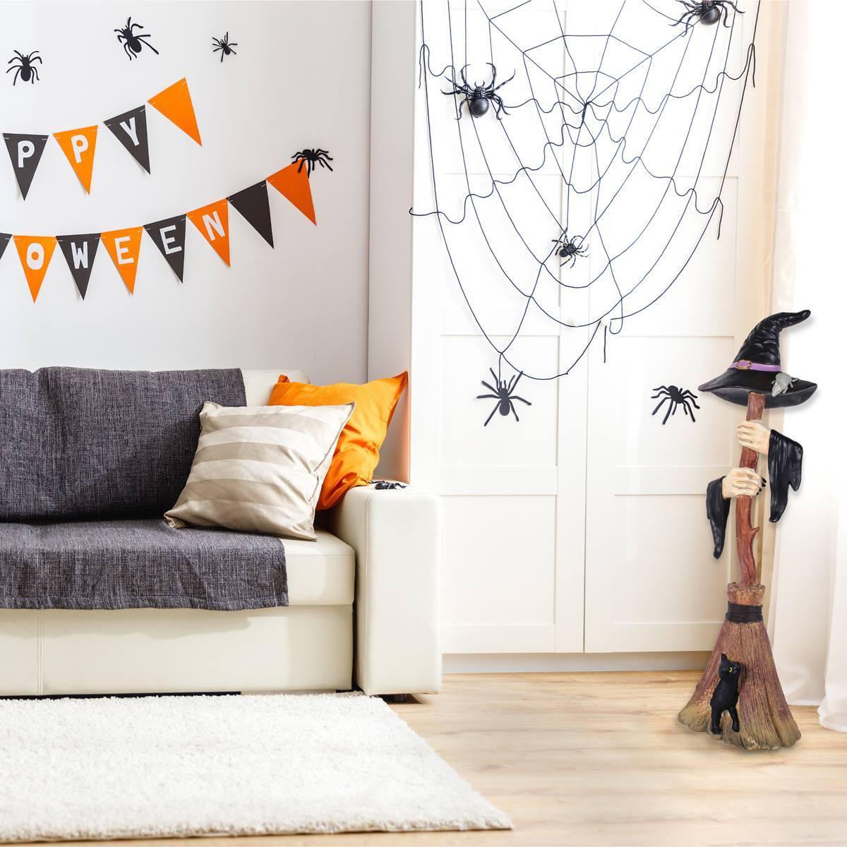 National Tree 48in. Broom with Arms & Witch Hat