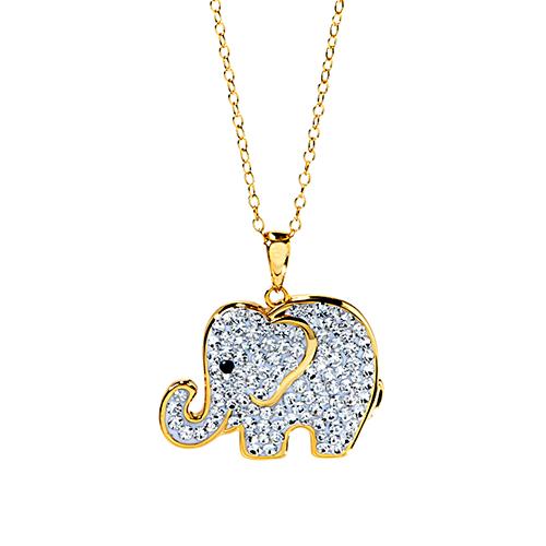 Clear Crystal Elephant Pendant