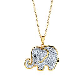 Clear Crystal Elephant Pendant