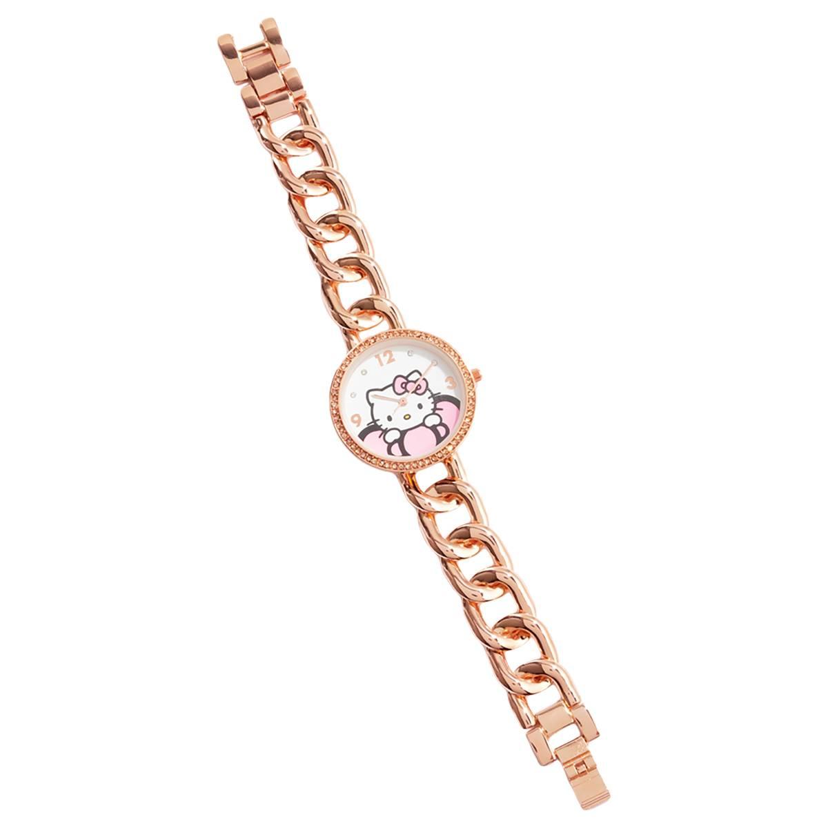 Womens Hello Kitty Rose(R) Gold Chain Link Analog Watch - HK8039
