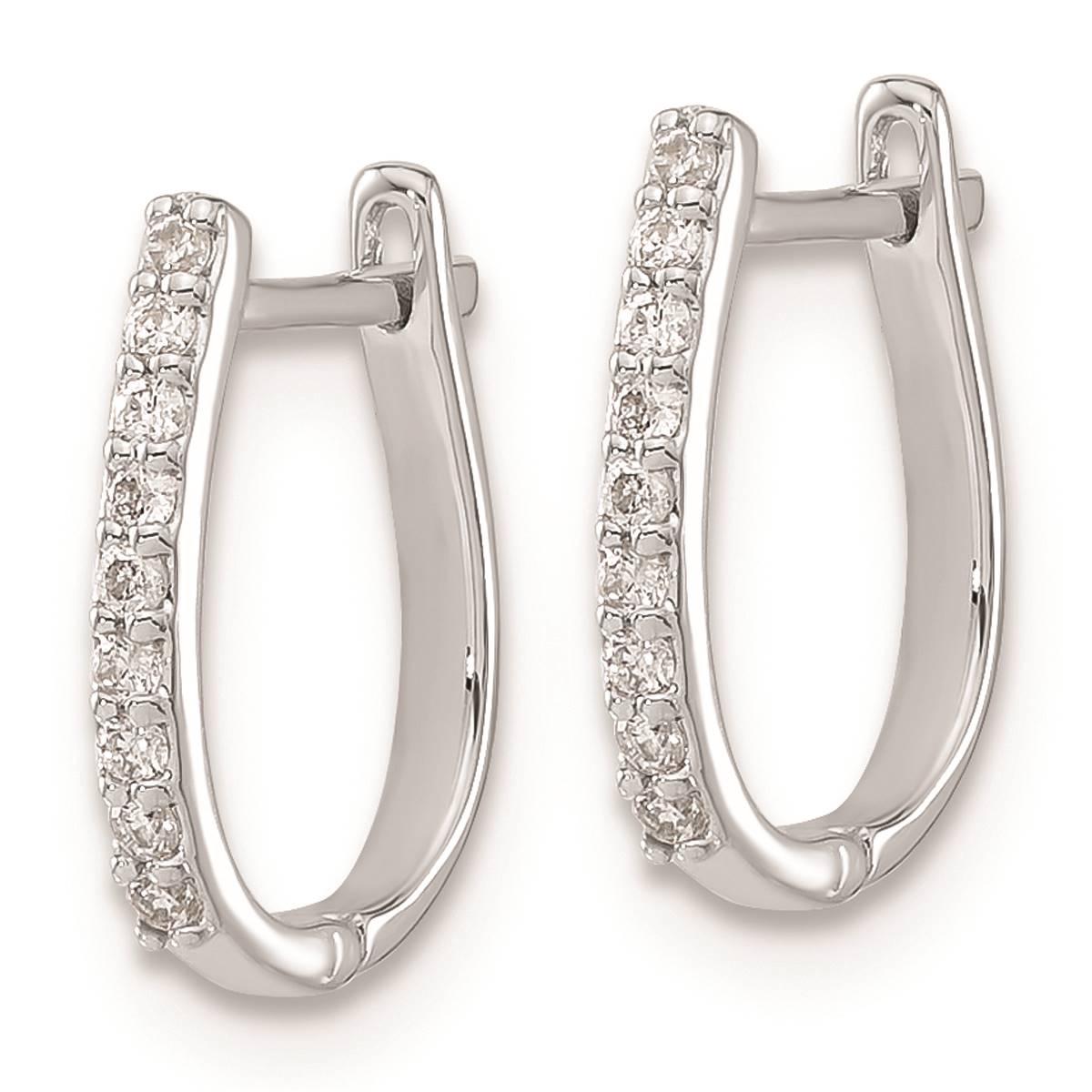 Pure Fire 14kt White Gold 1/10ctw Lab Grown Diamond Hoop Earrings