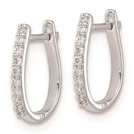 Pure Fire 14kt White Gold 1/10ctw Lab Grown Diamond Hoop Earrings