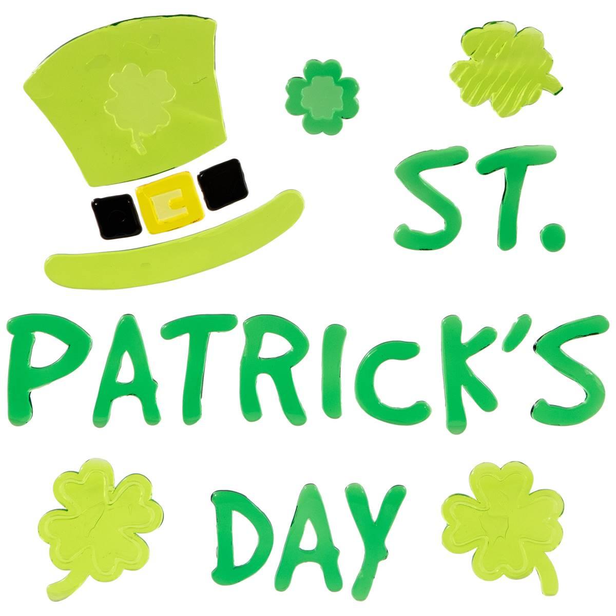 Northlight Seasonal St. Patrick''s Gel Window Clings - Set of 5