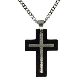 Mens Forever New Stainless Steel Black IP Pendant