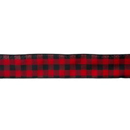 Northlight Burlap and Buffalo Plaid 16 Loop Christmas Bow